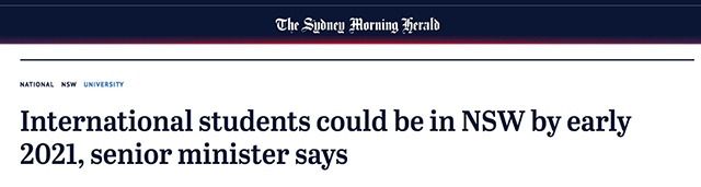 终于等到你！澳政府透露：悉尼留学生最早年底可返澳
