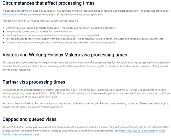 澳洲移民局官网关于签证处理时间的最新说明（7月19日更新）