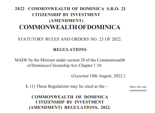多米尼克颁布最新公民法修正案，9月15日正式生效，这些变化你需要知道！